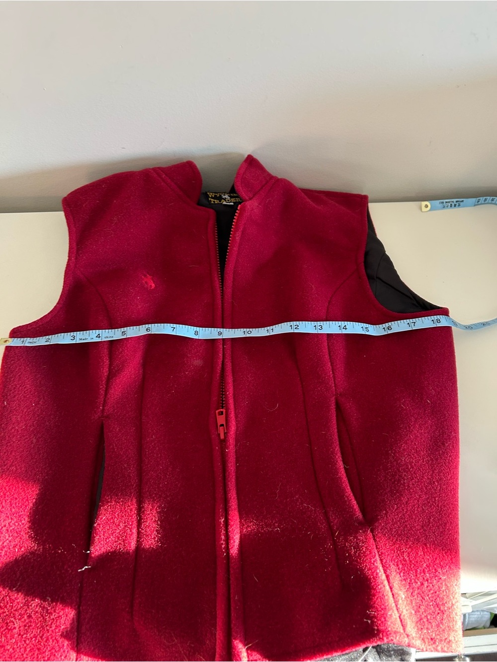 Wyoming Traders Cranberry Red 100% Wool Sierra Western Vest Gorpcore Medium - Picture 5 of 7